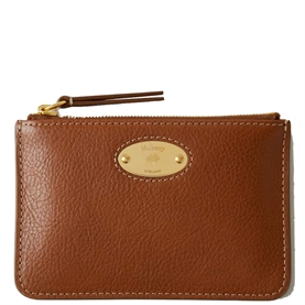 Mulberry Plaque Small Zip Coin Pouch Oak Legacy NVT